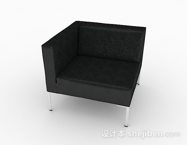 黑色简约单人沙发3d模型下载