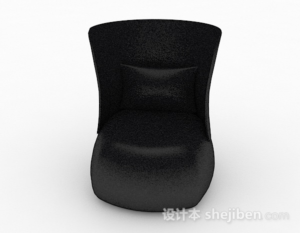 现代风格创意黑色单人沙发3d模型下载