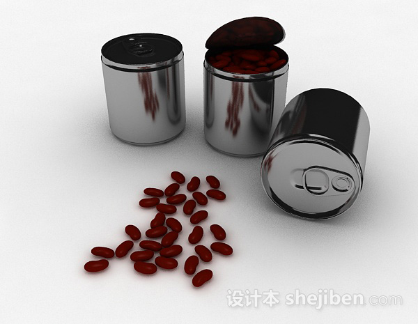 免费红豆罐头3d模型下载