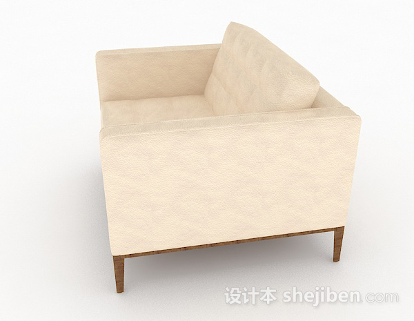 免费黄色简约单人沙发3d模型下载