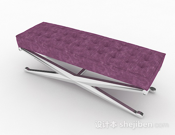 免费现代时尚紫色脚凳沙发3d模型下载