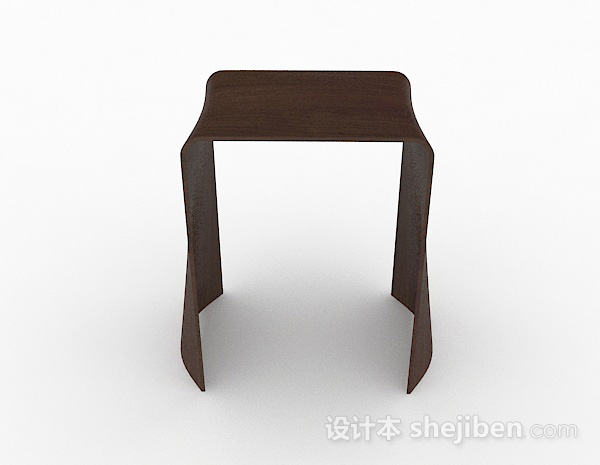 设计本棕色简约休闲椅子3d模型下载