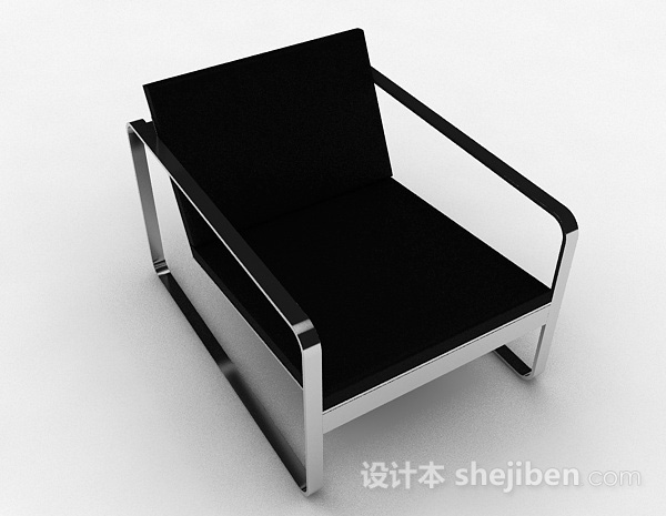 黑色简约休闲家居椅子3d模型下载