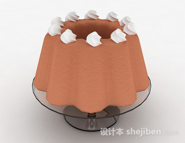 现代风格棕色蛋糕甜品3d模型下载