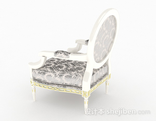 设计本欧式花纹单人沙发3d模型下载