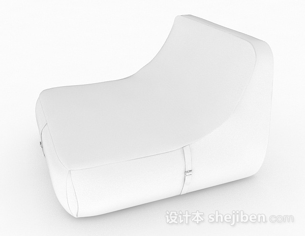 免费白色休闲单人沙发3d模型下载