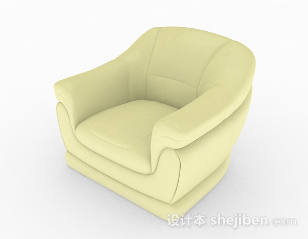 现代风格黄色家居单人沙发3d模型下载