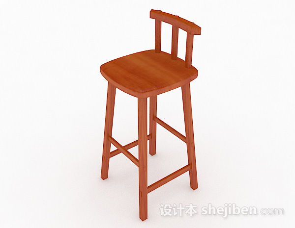 现代风格木质吧台凳3d模型下载