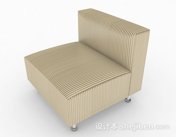田园风格天文条纹单人沙发3d模型下载