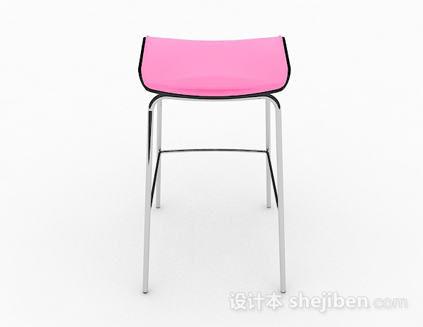 现代风格粉色简约吧台凳3d模型下载