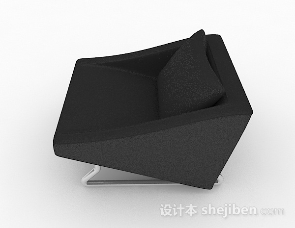 设计本黑色休闲单人沙发3d模型下载