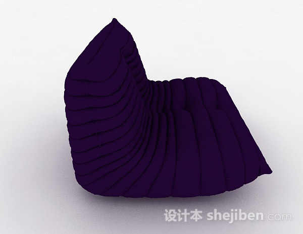 设计本紫色简约榻榻米靠垫沙发3d模型下载
