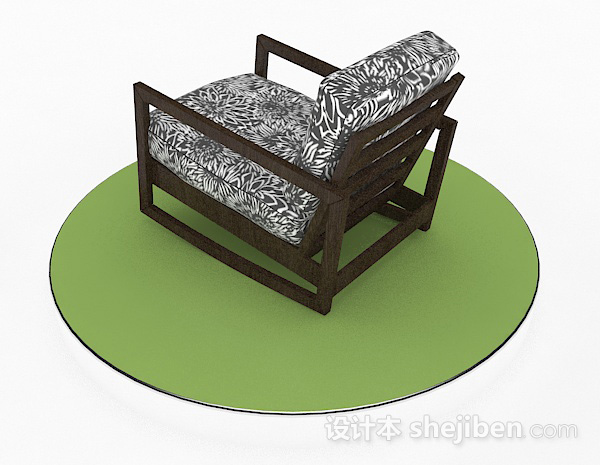 设计本东南亚休闲单人沙发3d模型下载