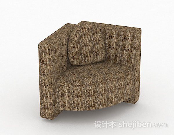 个性棕色单人沙发3d模型下载
