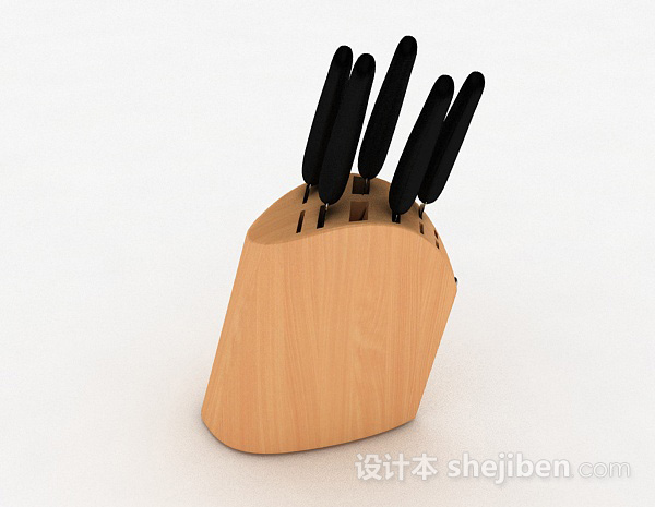 设计本厨房刀具套装3d模型下载