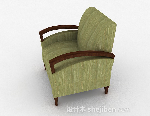 免费田园绿色家居单人沙发3d模型下载