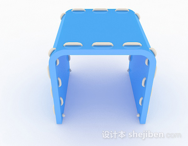 设计本现代风格蓝色凳子3d模型下载