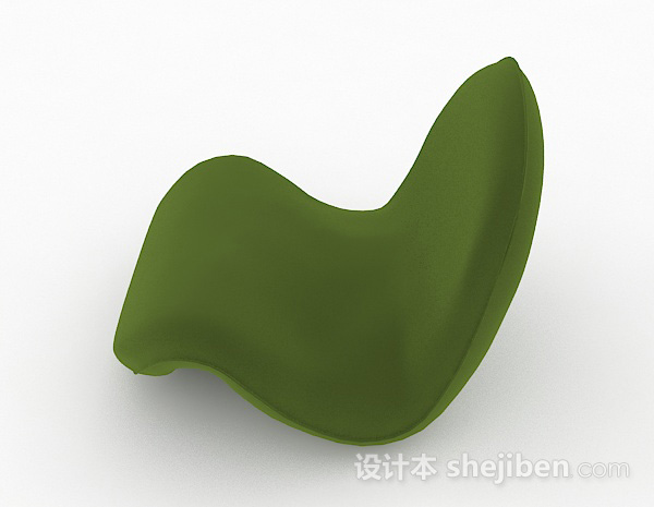 设计本创意休闲绿色单人沙发3d模型下载