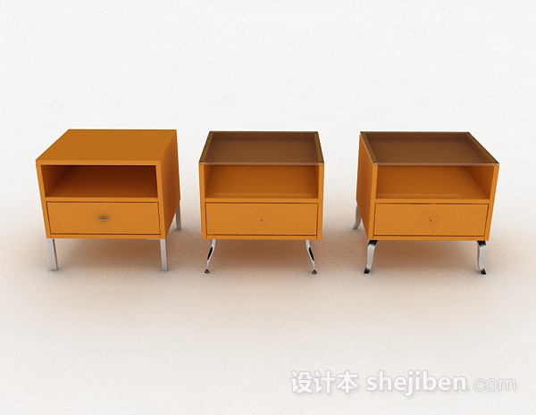 现代风格黄色床头柜3d模型下载