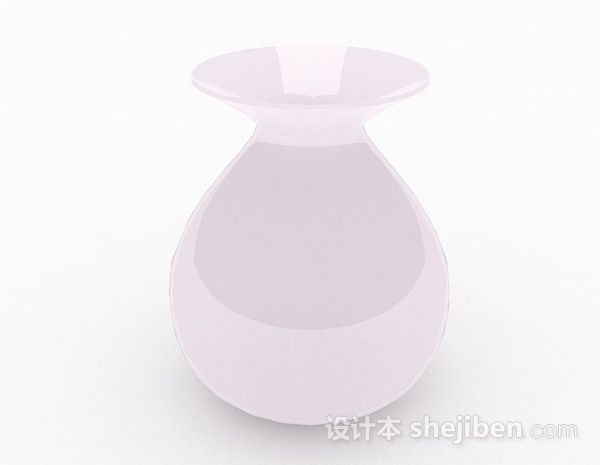 中式风格简约白色大肚花瓶3d模型下载