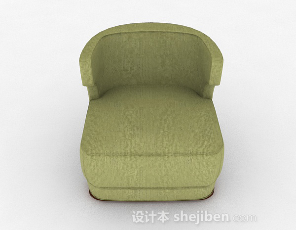 现代风格绿色简约单人沙发3d模型下载
