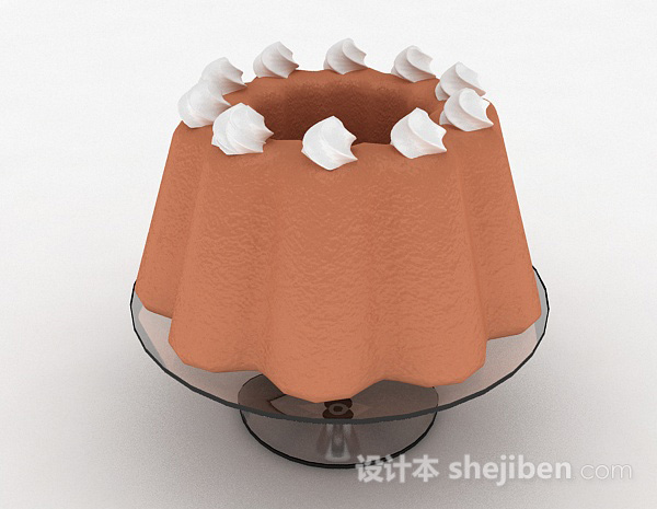 棕色蛋糕甜品3d模型下载