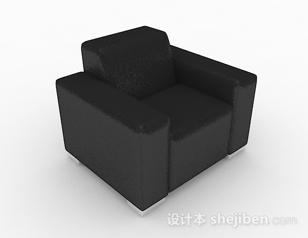 黑色简约单人沙发3d模型下载