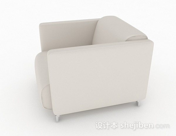 免费白色单人沙发3d模型下载