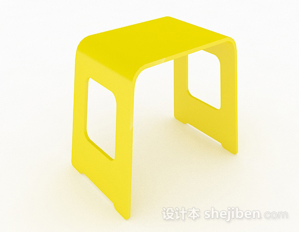 现代风格黄色简约休闲椅3d模型下载