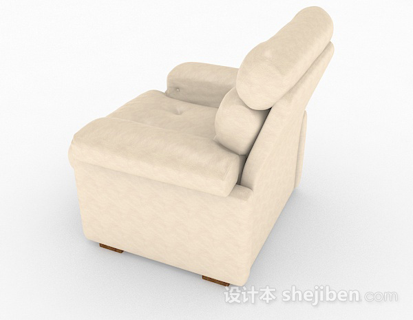 设计本黄色家居单人沙发3d模型下载