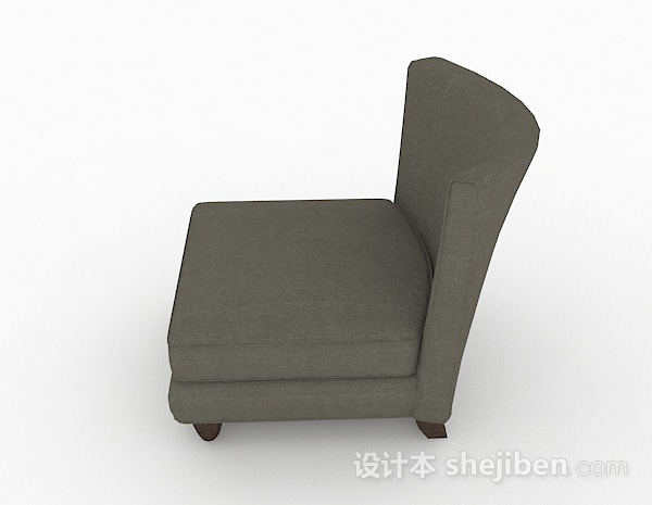 免费灰色简约单人沙发3d模型下载