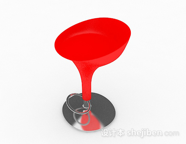 现代风格现代红色吧台凳3d模型下载