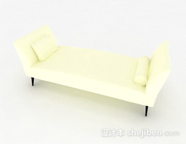 现代风格米白色布艺沙发脚凳3d模型下载