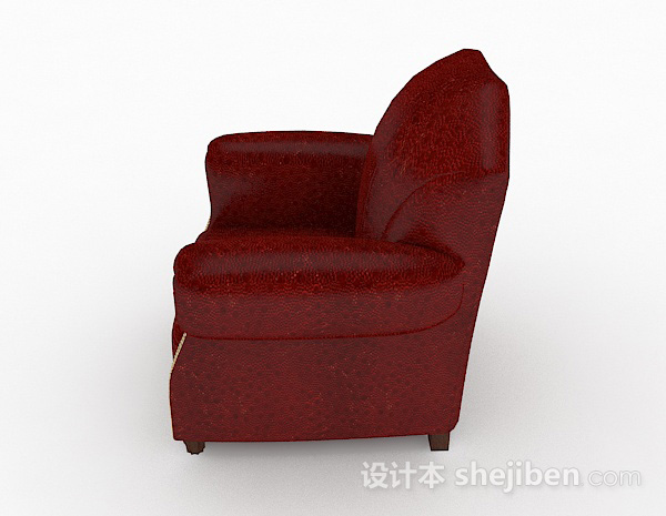 免费红色单人沙发3d模型下载