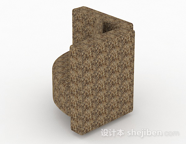 设计本个性棕色单人沙发3d模型下载