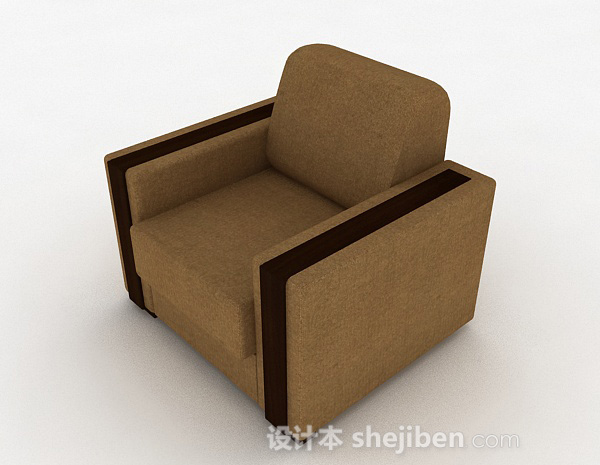 现代风格棕色单人沙发3d模型下载