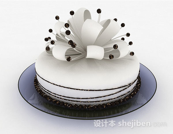 设计本白色精美蛋糕甜品3d模型下载