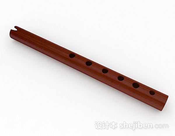 中式风格中式风格棕色短笛3d模型下载