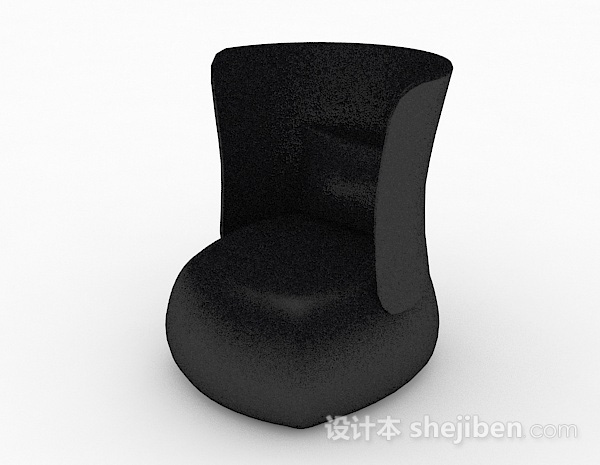 免费创意黑色单人沙发3d模型下载