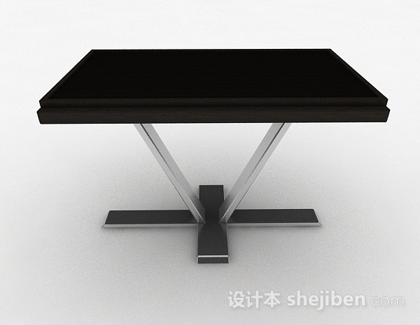设计本黑色简约餐桌3d模型下载
