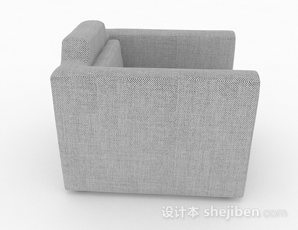 设计本灰色简约单人沙发3d模型下载