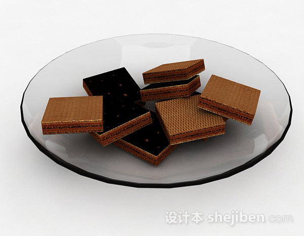 免费巧克力威化饼干3d模型下载
