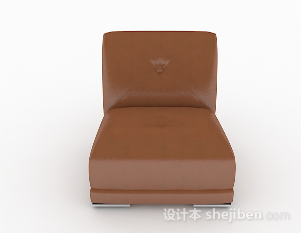 现代风格棕色简约休闲单人沙发3d模型下载