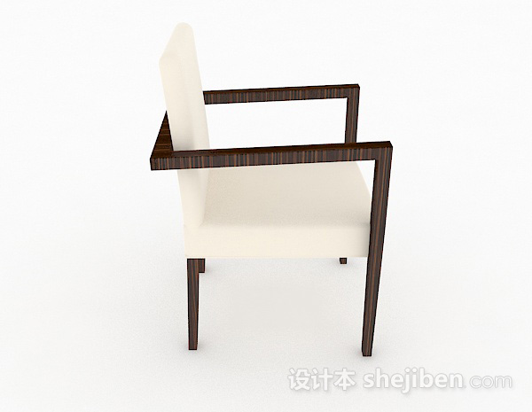 免费白色简约家居椅子3d模型下载