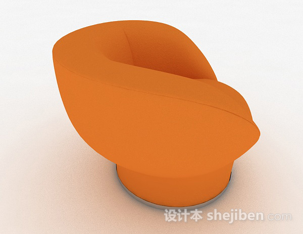 设计本个性创意橙色单人沙发3d模型下载