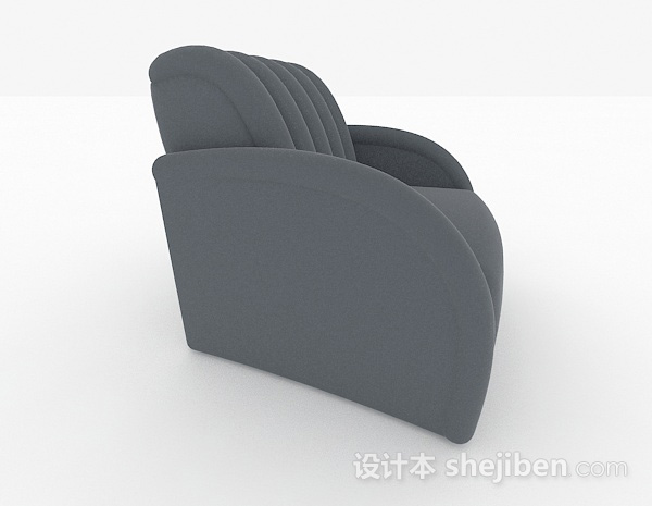 免费灰色休闲单人沙发3d模型下载