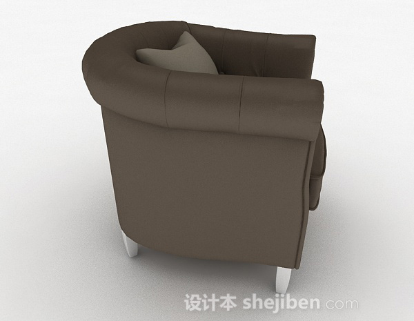 免费棕色单人沙发3d模型下载