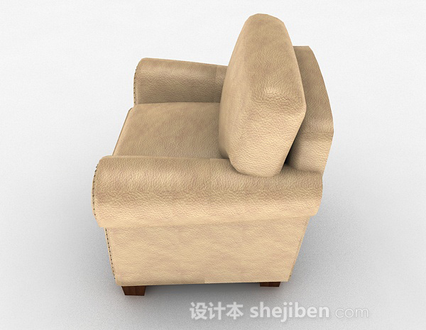免费棕色家居单人沙发3d模型下载