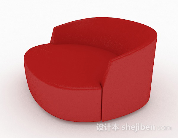 免费现代简约红色双人沙发3d模型下载