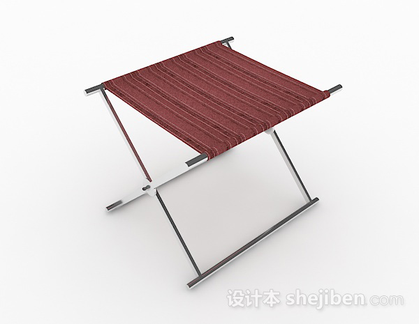 现代风格红色布凳子3d模型下载